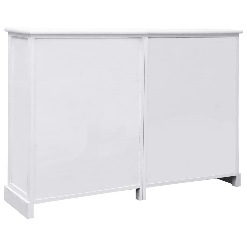 vidaXL Senkki 10 vetolaatikolla valkoinen 113x30x79 cm puu hinta ja tiedot | Olohuoneen kaapit ja lipastot | hobbyhall.fi