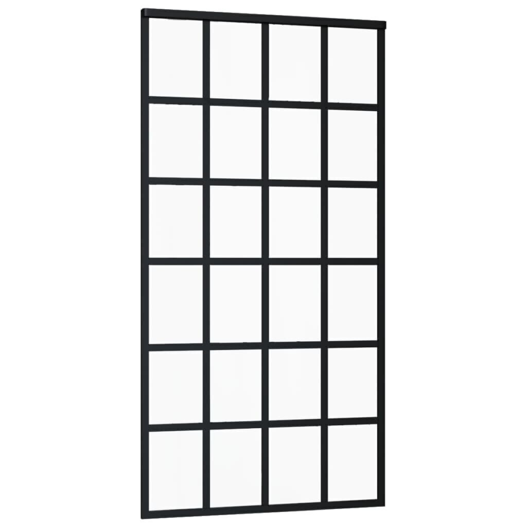 vidaXL Liukuovi ESG-lasi ja alumiini 102x205 cm musta hinta ja tiedot | Sisäovet | hobbyhall.fi