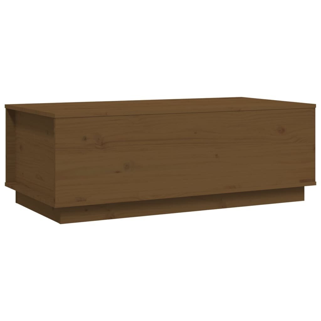 vidaXL Sohvapöytä hunajanruskea 100x50x35 cm täysi mänty hinta ja tiedot | Sohvapöydät | hobbyhall.fi