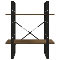 vidaXL 2-kerroksinen Kirjahylly ruskea tammi 60x30x70 cm tekninen puu hinta ja tiedot | Hyllyt | hobbyhall.fi