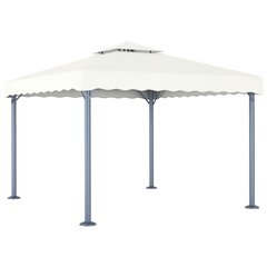 vidaXL Huvimaja LED-valonauhoilla 300x300 cm kerma alumiini hinta ja tiedot | Puutarhapaviljongit | hobbyhall.fi