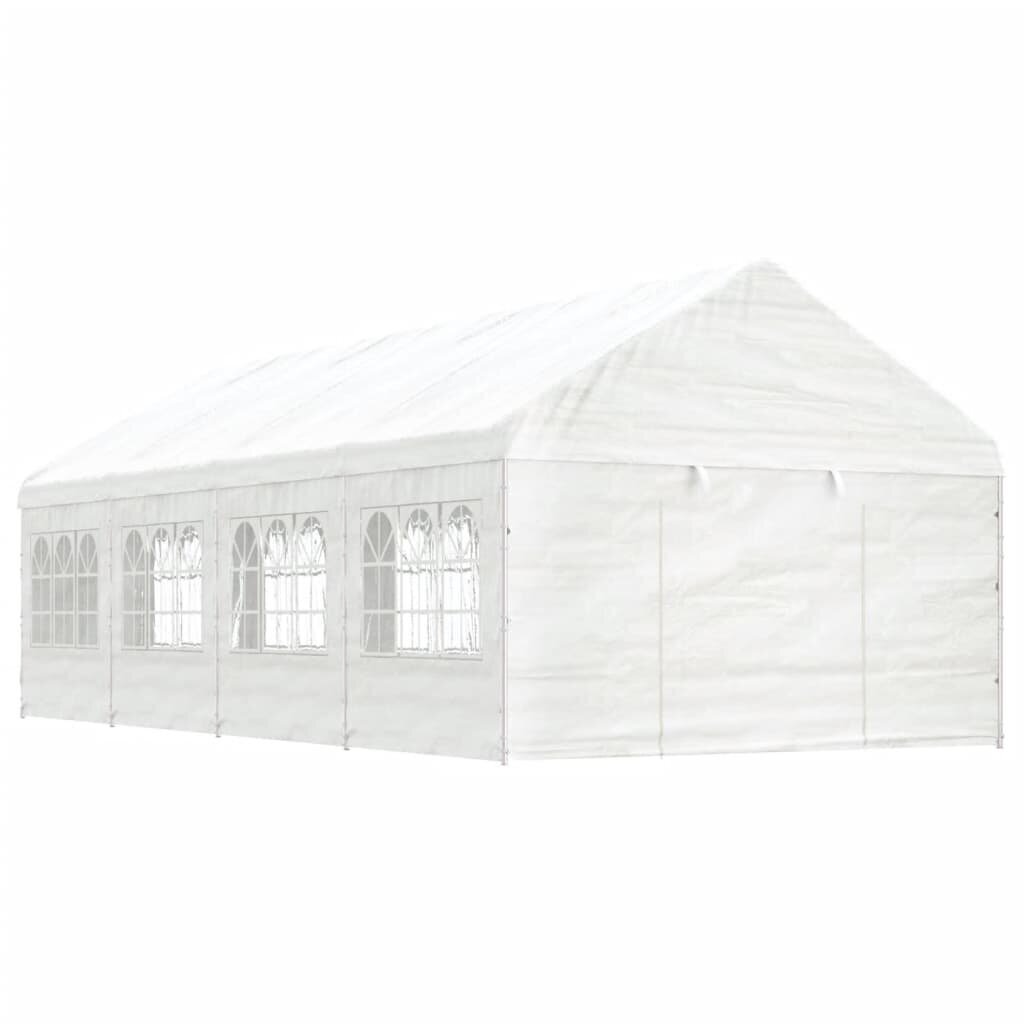 vidaXL Huvimaja katolla valkoinen 8,92x4,08x3,22 m polyeteeni hinta ja tiedot | Puutarhapaviljongit | hobbyhall.fi