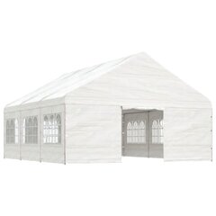 vidaXL Huvimaja katolla valkoinen 6,69x5,88x3,75 m polyeteeni hinta ja tiedot | Puutarhapaviljongit | hobbyhall.fi