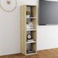 vidaXL TV-taso valkoinen ja Sonoma tammi 142,5x35x36,5 cm lastulevy hinta ja tiedot | TV-tasot | hobbyhall.fi