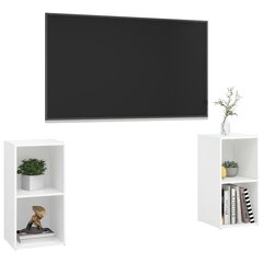 vidaXL TV-tasot 2 kpl valkoinen 72x35x36,5 cm lastulevy hinta ja tiedot | TV-tasot | hobbyhall.fi