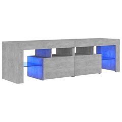 vidaXL TV-taso LED-valoilla betoninharmaa 140x36,5x40 cm hinta ja tiedot | TV-tasot | hobbyhall.fi