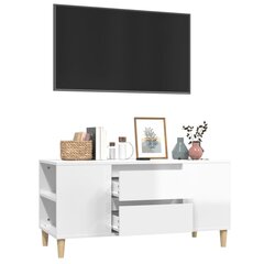 vidaXL TV-taso korkeakiilto valkoinen 102x44,5x50 cm tekninen puu hinta ja tiedot | TV-tasot | hobbyhall.fi