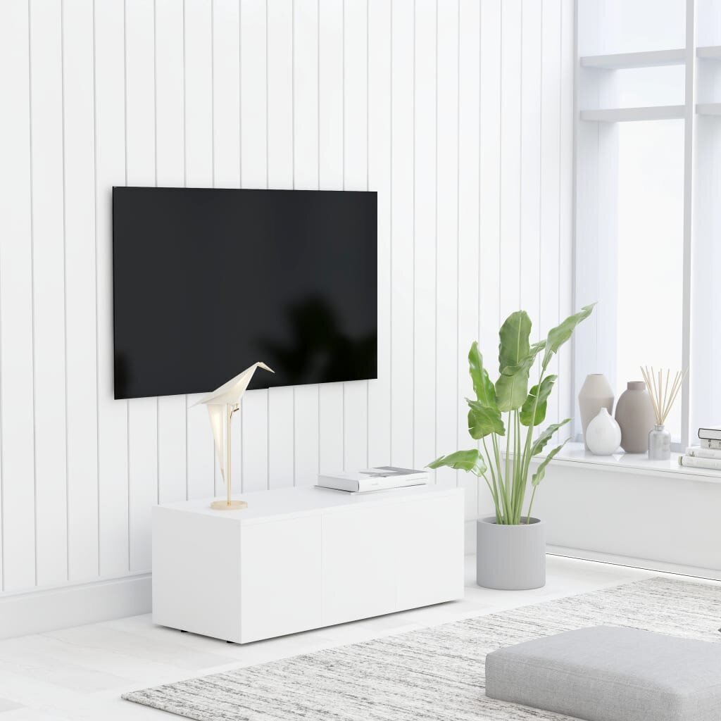 vidaXL TV-taso valkoinen 80x34x30 cm lastulevy hinta ja tiedot | TV-tasot | hobbyhall.fi