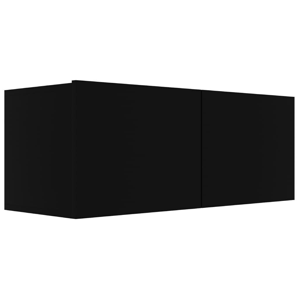 vidaXL TV-tasot 4 kpl musta 80x30x30 cm lastulevy hinta ja tiedot | TV-tasot | hobbyhall.fi