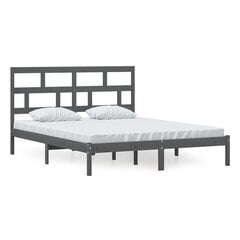 vidaXL Sängynrunko harmaa täysi mänty 160x200 cm hinta ja tiedot | Sängyt | hobbyhall.fi