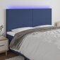 Sängynpäädy LEDillä, sininen, 180x5x118/128cm, kangas hinta ja tiedot | Sängyt | hobbyhall.fi