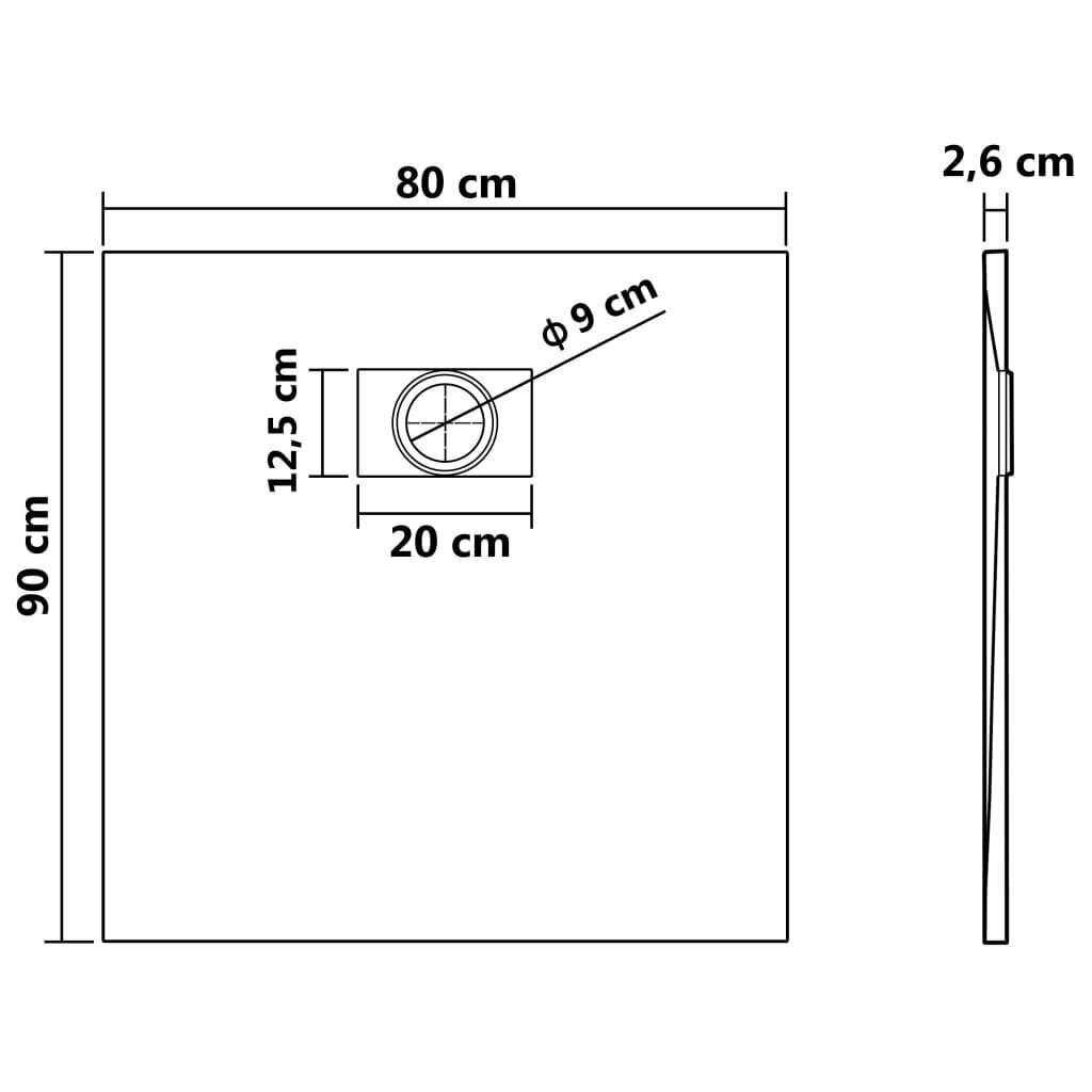 vidaXL Suihkualusta SMC ruskea 90x80 cm hinta ja tiedot | Suihkualtaat | hobbyhall.fi