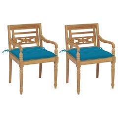 Batavia tuolit vaaleansinisilla tyynyillä, 2 kpl. hinta ja tiedot | Puutarhatuolit | hobbyhall.fi