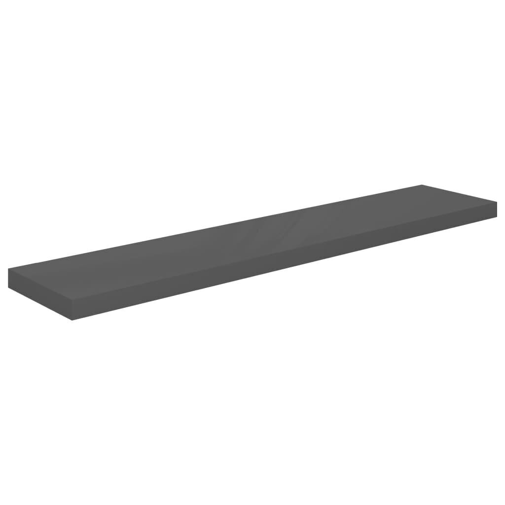 vidaXL Kelluvat seinähyllyt 2kpl kork.kiilto harmaa 120x23,5x3,8cm MDF hinta ja tiedot | Hyllyt | hobbyhall.fi