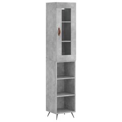 vidaXL Kaappi betoninharmaa 34,5x34x180 cm tekninen puu hinta ja tiedot | Lipastot | hobbyhall.fi