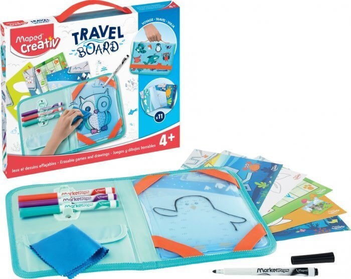 Piirustussetti taululla MAPED Travel Board Animals hinta ja tiedot | Taide- ja askartelutarvikkeet | hobbyhall.fi