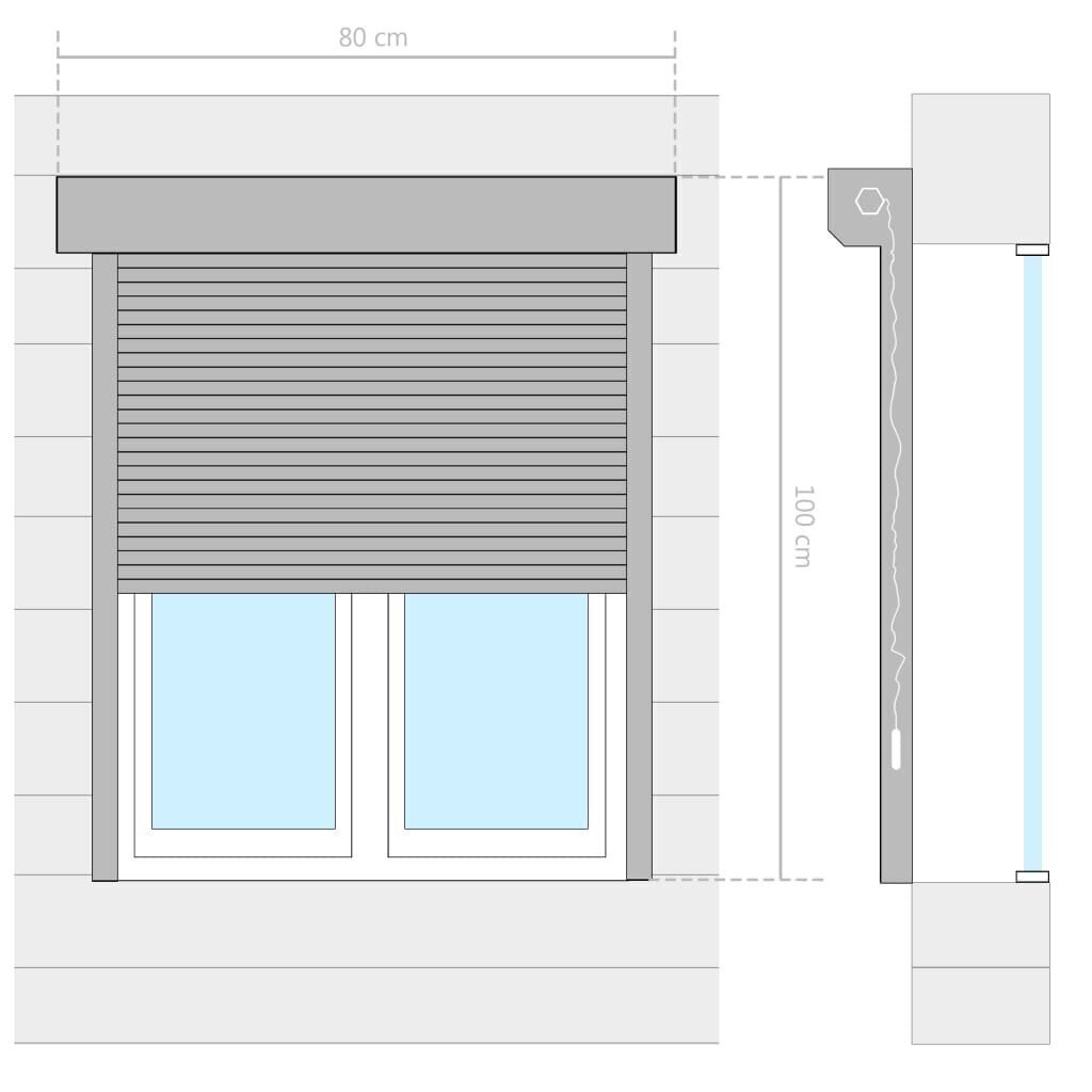 vidaXL Rullakaihdin alumiini 80x100 cm antrasiitti hinta ja tiedot | Kaihtimet | hobbyhall.fi