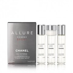 Chanel Allure Homme Sport Eau Extreme: Hajuvesi Hajuvesi EDT miehille 3x20ml hinta ja tiedot | Miesten hajuvedet | hobbyhall.fi