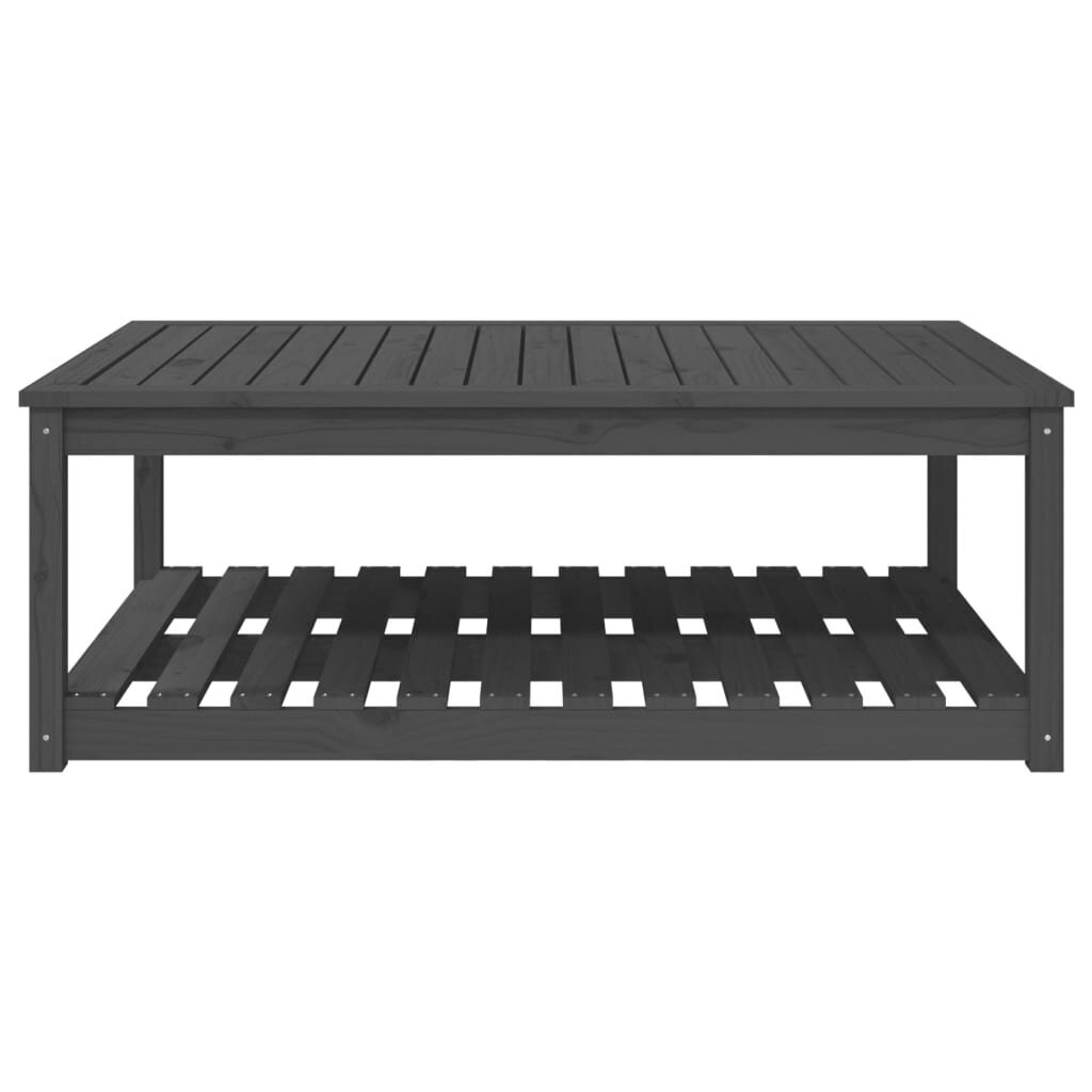 vidaXL Puutarhapöytä harmaa 121x82,5x45 cm täysi mänty hinta ja tiedot | Puutarhapöydät | hobbyhall.fi