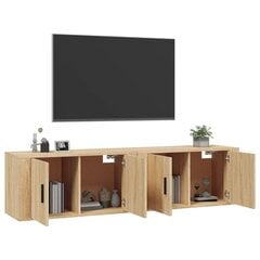 vidaXL Seinäkiinnitettävät TV-kaapit 2 kpl Sonoma-tammi 80x34,5x40 cm hinta ja tiedot | TV-tasot | hobbyhall.fi