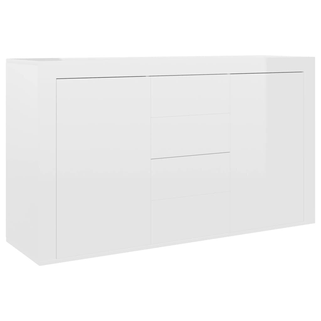 vidaXL Senkki korkeakiilto valkoinen 120x36x69 cm lastulevy hinta ja tiedot | Olohuoneen kaapit ja lipastot | hobbyhall.fi