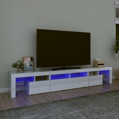 TV-kaappi LED-valolla, valkoinen, 230 x 36,5 x 40 cm, kiiltävä hinta ja tiedot | TV-tasot | hobbyhall.fi