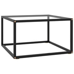 vidaXL Sohvapöytä musta karkaistu lasi 60x60x35 cm hinta ja tiedot | Sohvapöydät | hobbyhall.fi