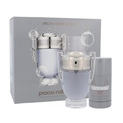 Paco Rabanne Invictus EDT lahjapakkaus miehelle 100 ml+ deodorantti 75g hinta ja tiedot | Miesten hajuvedet | hobbyhall.fi