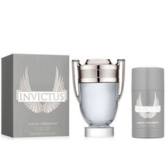 Paco Rabanne Invictus EDT lahjapakkaus miehelle 100 ml+ deodorantti 75g hinta ja tiedot | Miesten hajuvedet | hobbyhall.fi