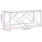 vidaXL Sohvapöytä 110x45x45 cm ruostumaton teräs ja lasi hinta ja tiedot | Sohvapöydät | hobbyhall.fi