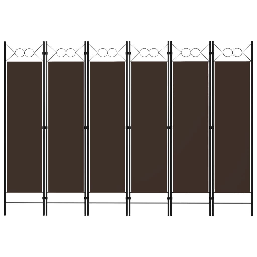 vidaXL 6-paneelinen tilanjakaja ruskea 240x180 cm hinta ja tiedot | Sermit ja tilanjakajat | hobbyhall.fi