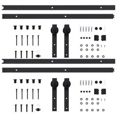 vidaXL Liukuoven asennussarja 2 kpl 200 cm teräs musta hinta ja tiedot | Sisäovet | hobbyhall.fi