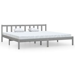 vidaXL Sängynrunko harmaa täysi mänty 200x200 cm hinta ja tiedot | Sängyt | hobbyhall.fi