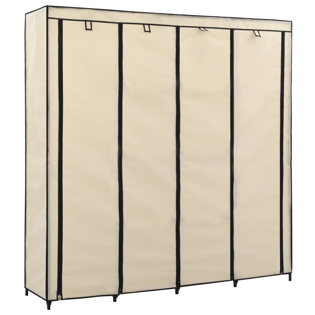 vidaXL Vaatekaappi 4 lokerolla kerma 175x45x170 cm hinta ja tiedot | Kaapit | hobbyhall.fi