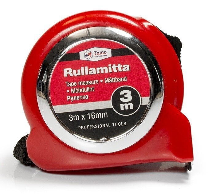 Rullamitta Tamoline, 3m x 16mm hinta ja tiedot | Käsityökalut | hobbyhall.fi