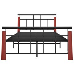 vidaXL Sängynrunko metalli ja täysi tammi 120x200 cm hinta ja tiedot | Sängyt | hobbyhall.fi