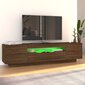 vidaXL TV-taso LED-valoilla ruskea tammi 160x35x40 cm hinta ja tiedot | TV-tasot | hobbyhall.fi