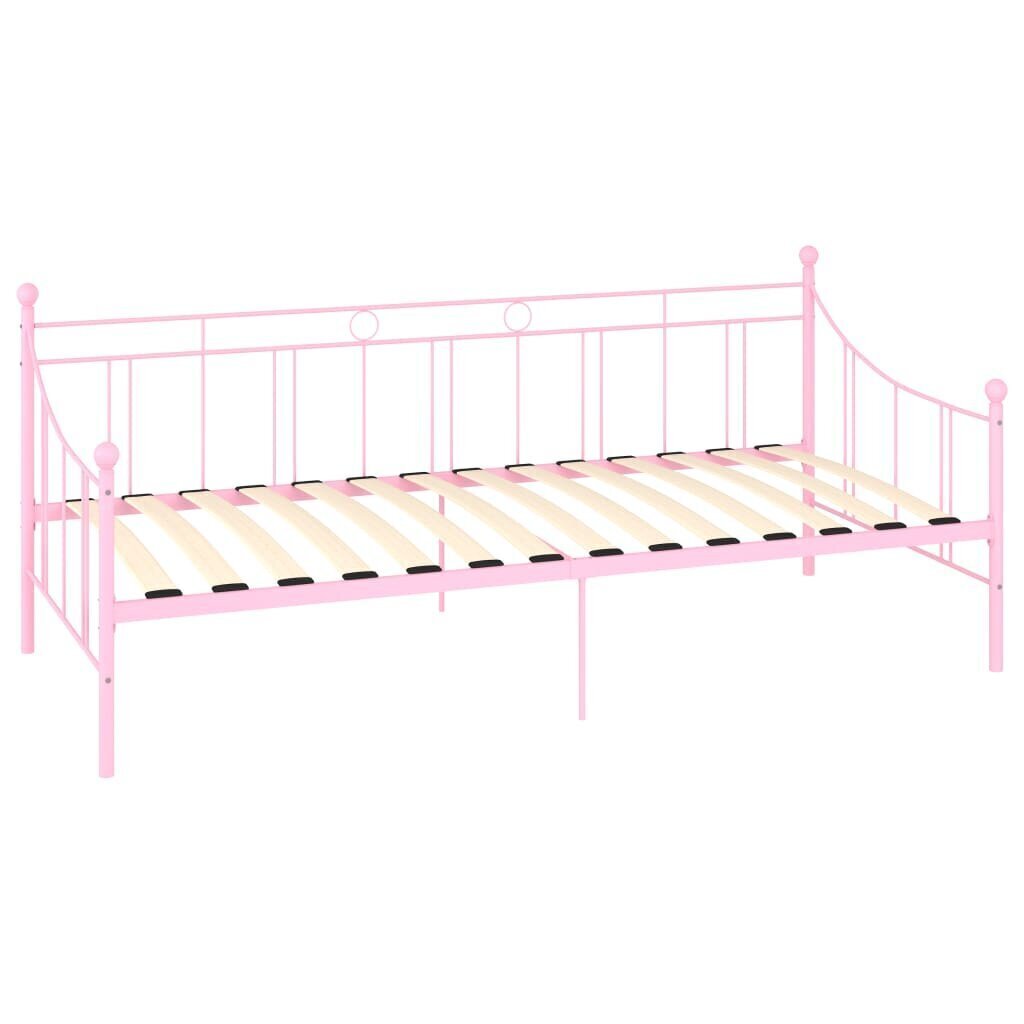 vidaXL Päivävuoteenrunko pinkki metalli 90x200 cm hinta ja tiedot | Sängyt | hobbyhall.fi