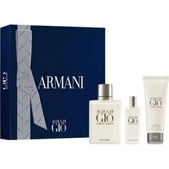 Giorgio Armani Acqua di Gio Pour Homme miehille: EDT miehille 100 ml + EDT miehille 15 ml + suihkugeeli 75 ml hinta ja tiedot | Miesten hajuvedet | hobbyhall.fi