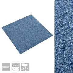 vidaXL Tekstiililaatta 20 kpl 5 m² 50x50 cm sininen hinta ja tiedot | Isot matot | hobbyhall.fi