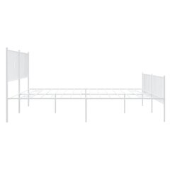 vidaXL Metallinen sängynrunko päädyillä valkoinen 193x203 cm hinta ja tiedot | Sängyt | hobbyhall.fi