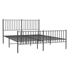 vidaXL Metallinen sängynrunko päädyillä musta 150x200 cm hinta ja tiedot | Sängyt | hobbyhall.fi