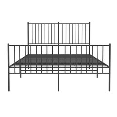 vidaXL Metallinen sängynrunko päädyillä musta 140x190 cm hinta ja tiedot | Sängyt | hobbyhall.fi