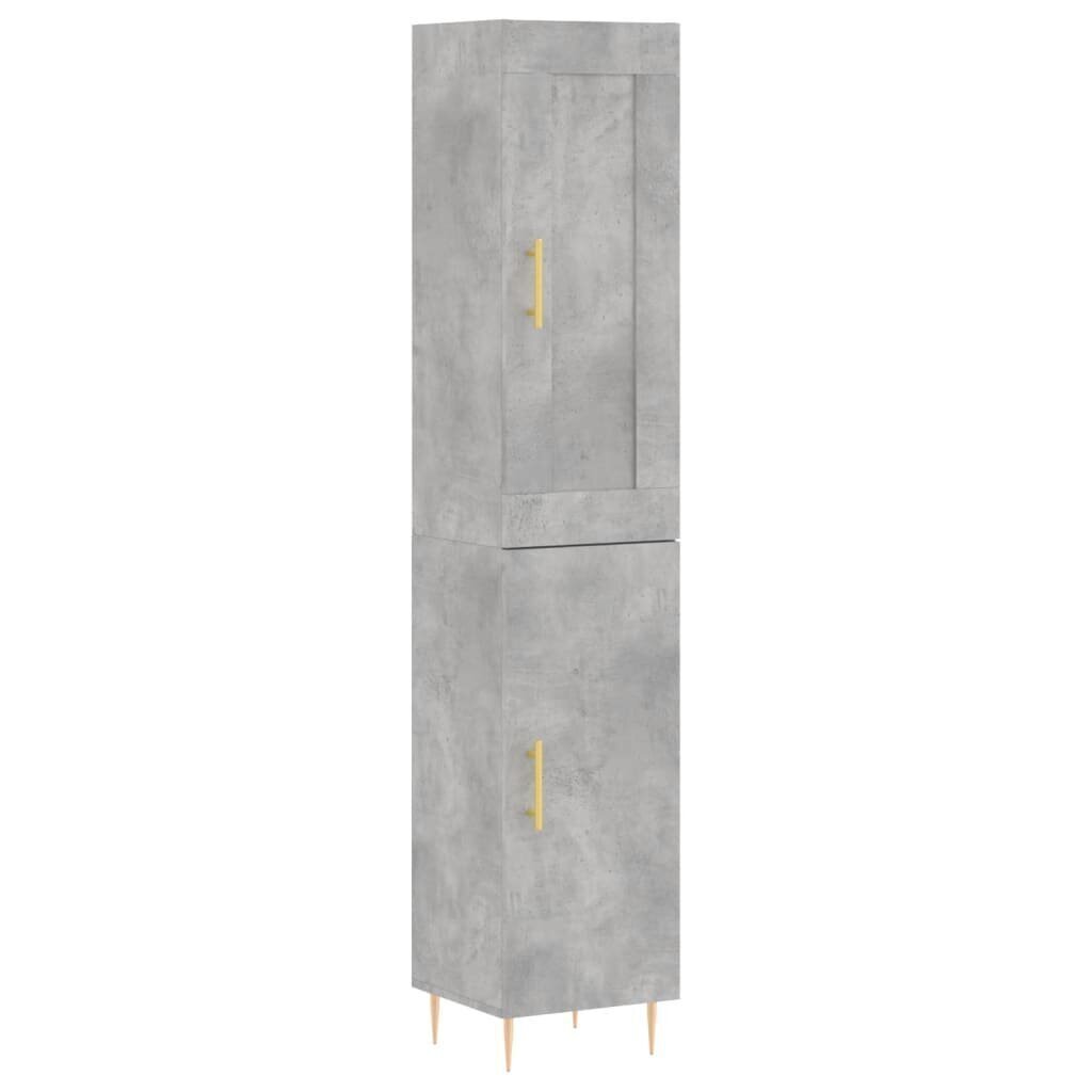 vidaXL Kaappi betoninharmaa 34,5x34x180 cm tekninen puu hinta ja tiedot | Lipastot | hobbyhall.fi