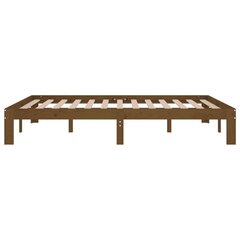 vidaXL Sängynrunko hunajanruskea täysi puu 135x190 cm 4FT6 hinta ja tiedot | Sängyt | hobbyhall.fi