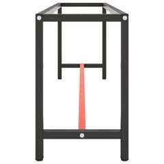 vidaXL Työpenkin runko mattamusta ja -punainen 210x50x79 cm metalli hinta ja tiedot | Jalat huonekaluihin | hobbyhall.fi