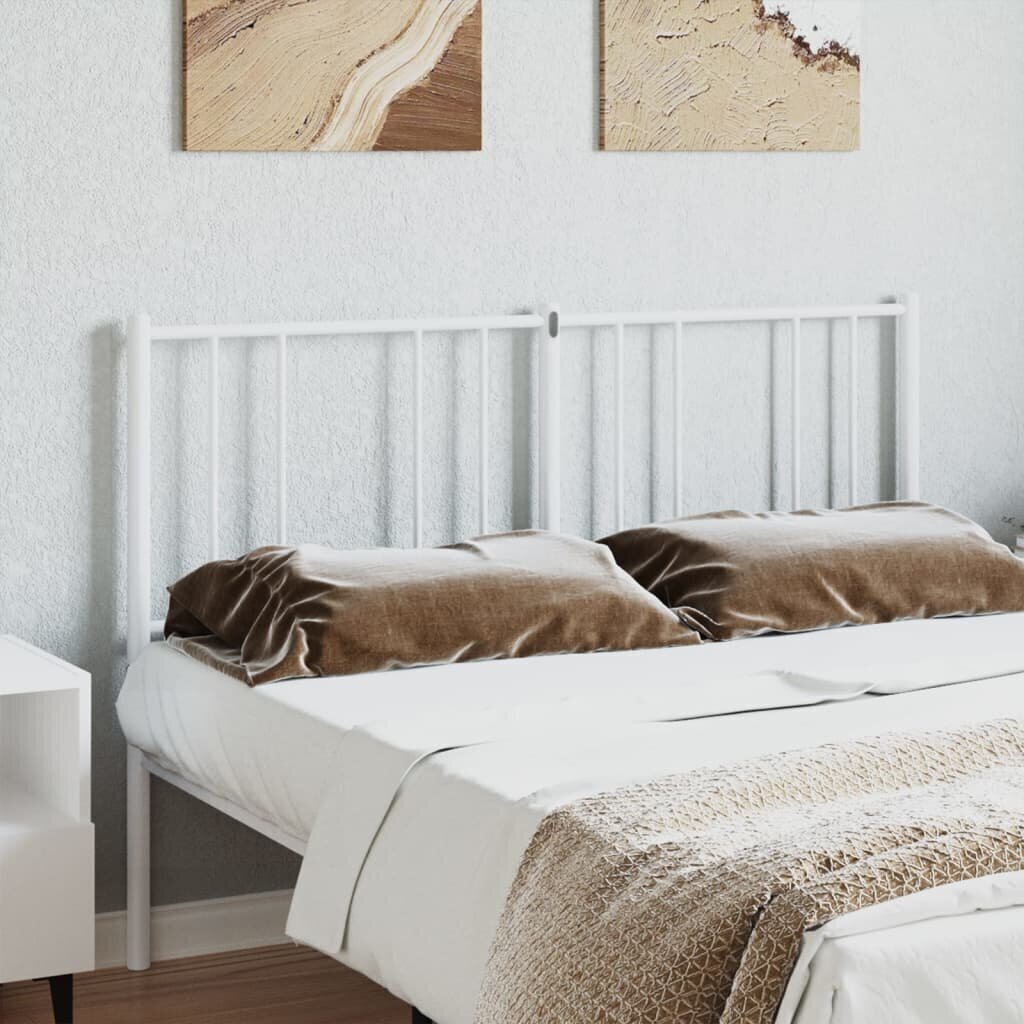 vidaXL Metallinen sängynpääty valkoinen 150 cm hinta ja tiedot | Sängyt | hobbyhall.fi