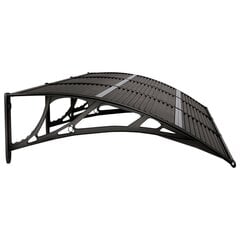 vidaXL Ovikatos musta 300x80 cm polykarbonaatti hinta ja tiedot | Katokset | hobbyhall.fi