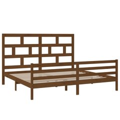 vidaXL Sängynrunko hunajanruskea täysi mänty 200x200 cm hinta ja tiedot | Sängyt | hobbyhall.fi