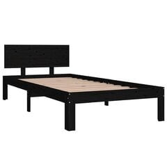 vidaXL Sängynrunko musta täysi mänty 90x200 cm hinta ja tiedot | Sängyt | hobbyhall.fi